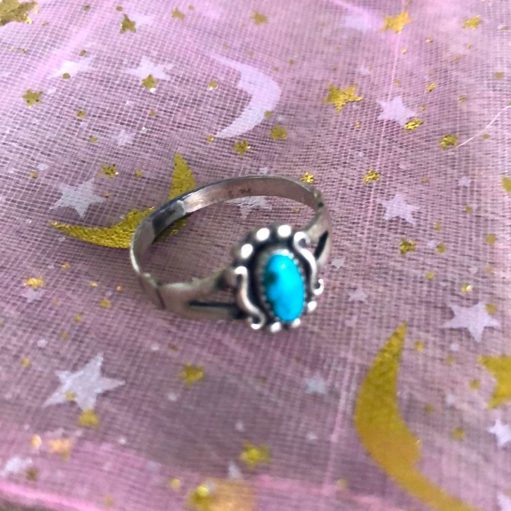 Authentic turquoise & silver ring (vintage)